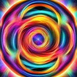 A vibrant, pulsating circle radiating waves of energy