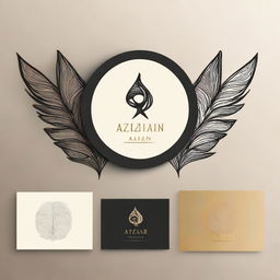 Design an artistic and sophisticated logo featuring the name 'Azizian'. The logo should combine elements that evoke creativity, elegance and a modern aesthetic.