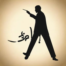 Graphic representation of 'سایه قلم' translated as 'Shadow of the Pen', creatively showcasing a pen casting a a dramatic shadow.