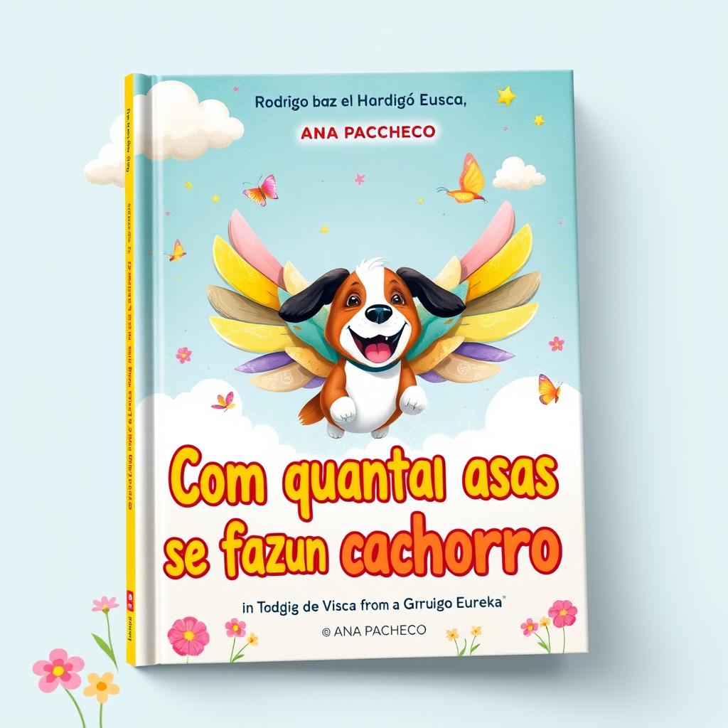 Whimsical Book Cover Design for 'Com quantas asas se faz um cachorro ...