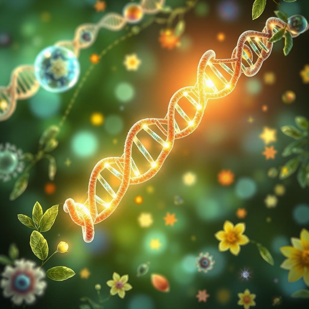 An A4-sized book cover background design for 'Unveiling the Mystery of Healthy Longevity: Telomeres'