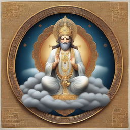 Artistically represent 'خدا', translated as 'God'. The image should elicit feelings of divinity and spirituality, possibly using symbolic elements like light, ethereal clouds or celestial bodies.