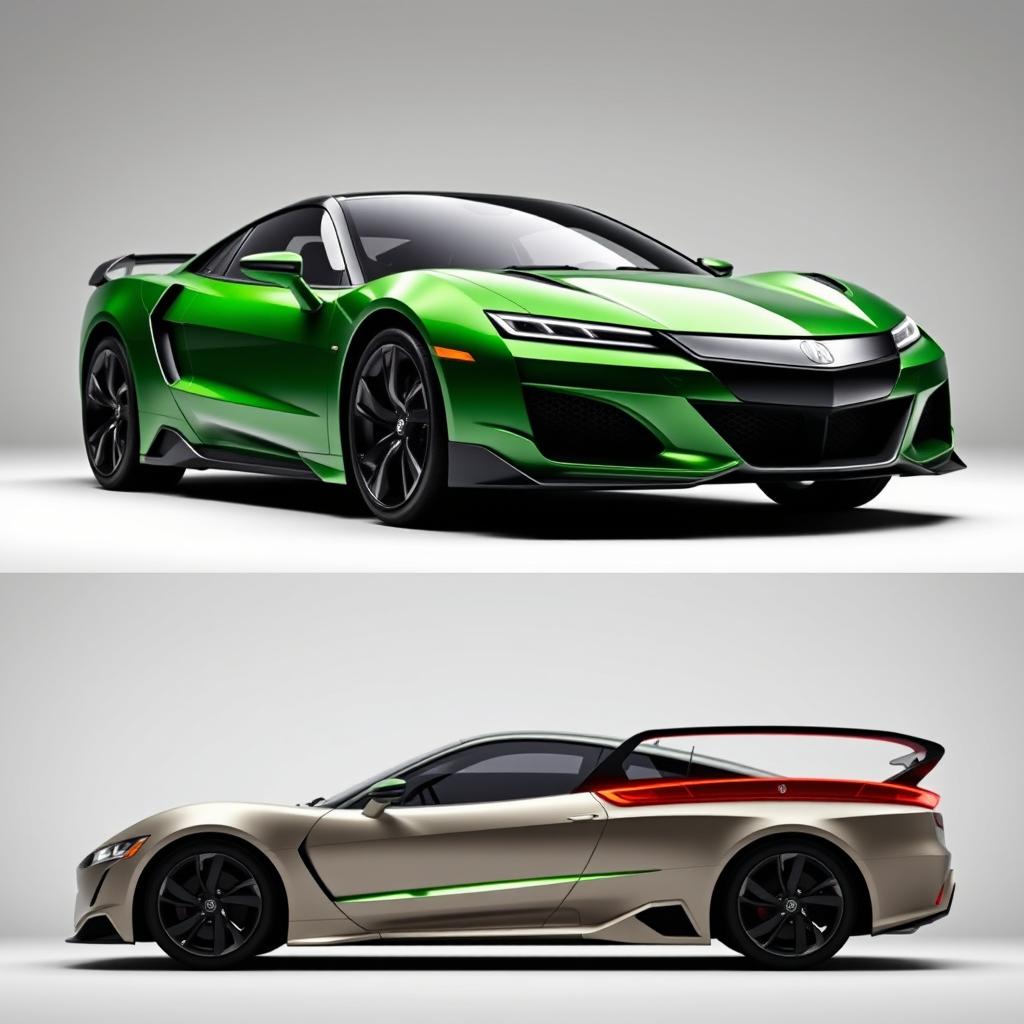 A contemporary redesign of the 1998 Acura NSX, envisioned as if it were crafted today, combining retro charm with cutting-edge design