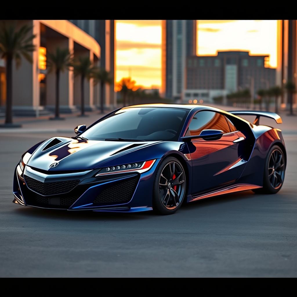 A modernized version of the 1998 Acura NSX, showcasing contemporary design elements while retaining its iconic shape