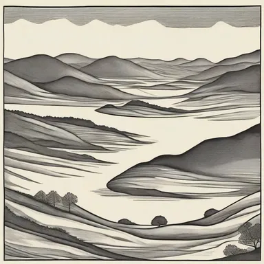 The poet described the anisometric landscape, portraying the uneven dimensions of the rolling hills and irregularly shaped lakes.