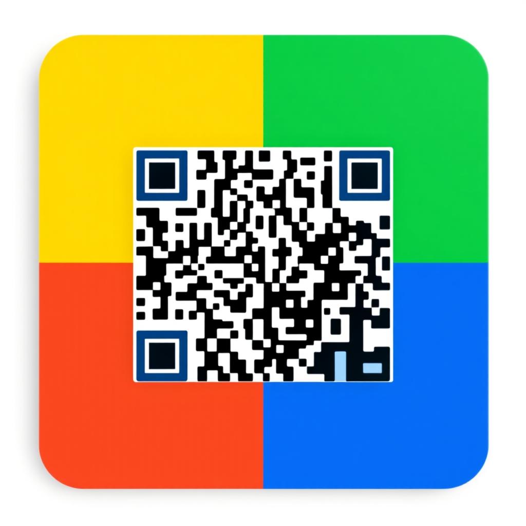 A visually striking square divided into four equal sections, each section representing a different color typically found in a Google review