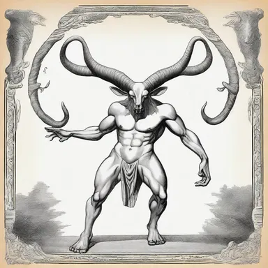 According to the ancient mythology, the mythical creature possessed an anisometric body, with unequal limbs and unsymmetrical horns.
