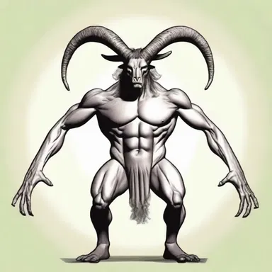 According to the ancient mythology, the mythical creature possessed an anisometric body, with unequal limbs and unsymmetrical horns.