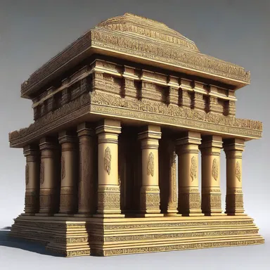 The temple's architecture incorporated anisometric elements, symbolizing the divine disarray in the world and human imperfections.