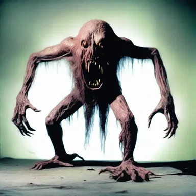 The horror movie depicted an anisometric monster, with unequal limbs and asymmetrical facial features, heightening its terrifying appearance.