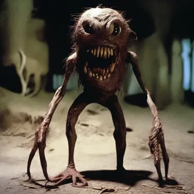 The horror movie depicted an anisometric monster, with unequal limbs and asymmetrical facial features, heightening its terrifying appearance.