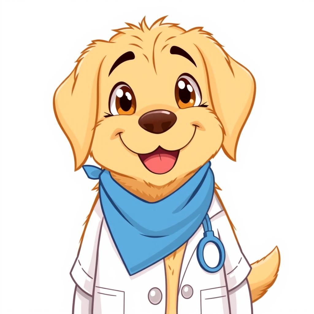 A joyful and friendly mixed breed dog resembling a Golden Retriever, depicted in a full body view