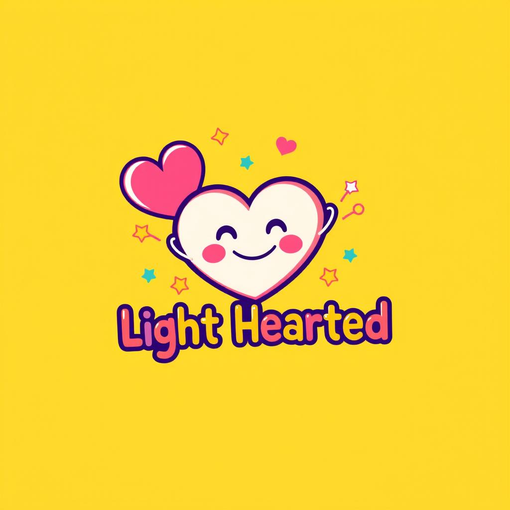 A whimsical and vibrant brand symbol design for children's clothing, featuring a playful and colorful cartoon heart character, exuding a lighthearted and joyful vibe