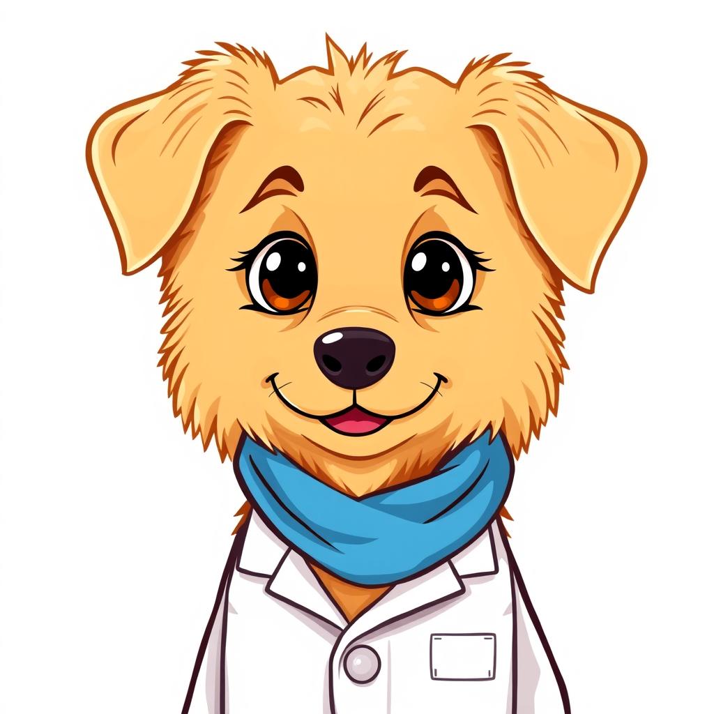 A cute, friendly criollo dog with traits of a Golden Retriever, full-body view, featuring light golden fluffy fur