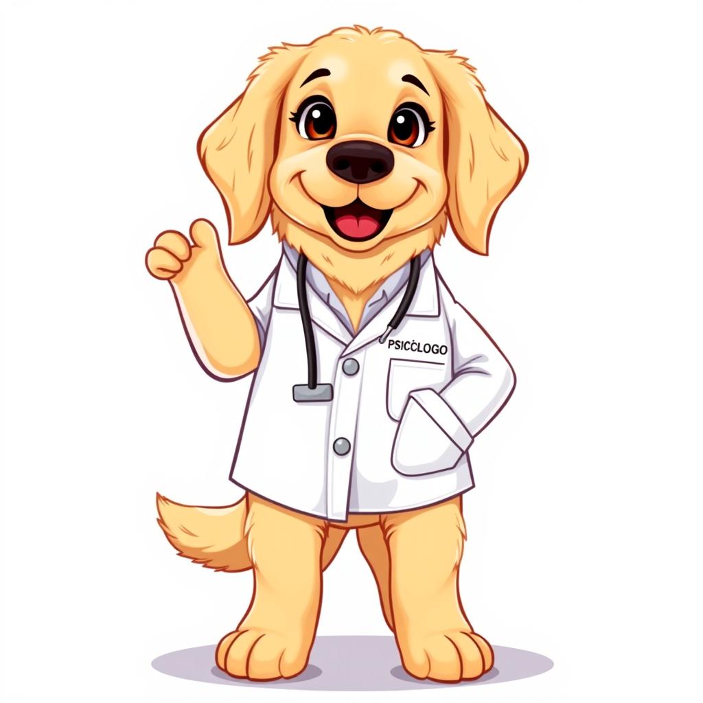 A realistic modern digital illustration of a golden retriever dog standing on two legs