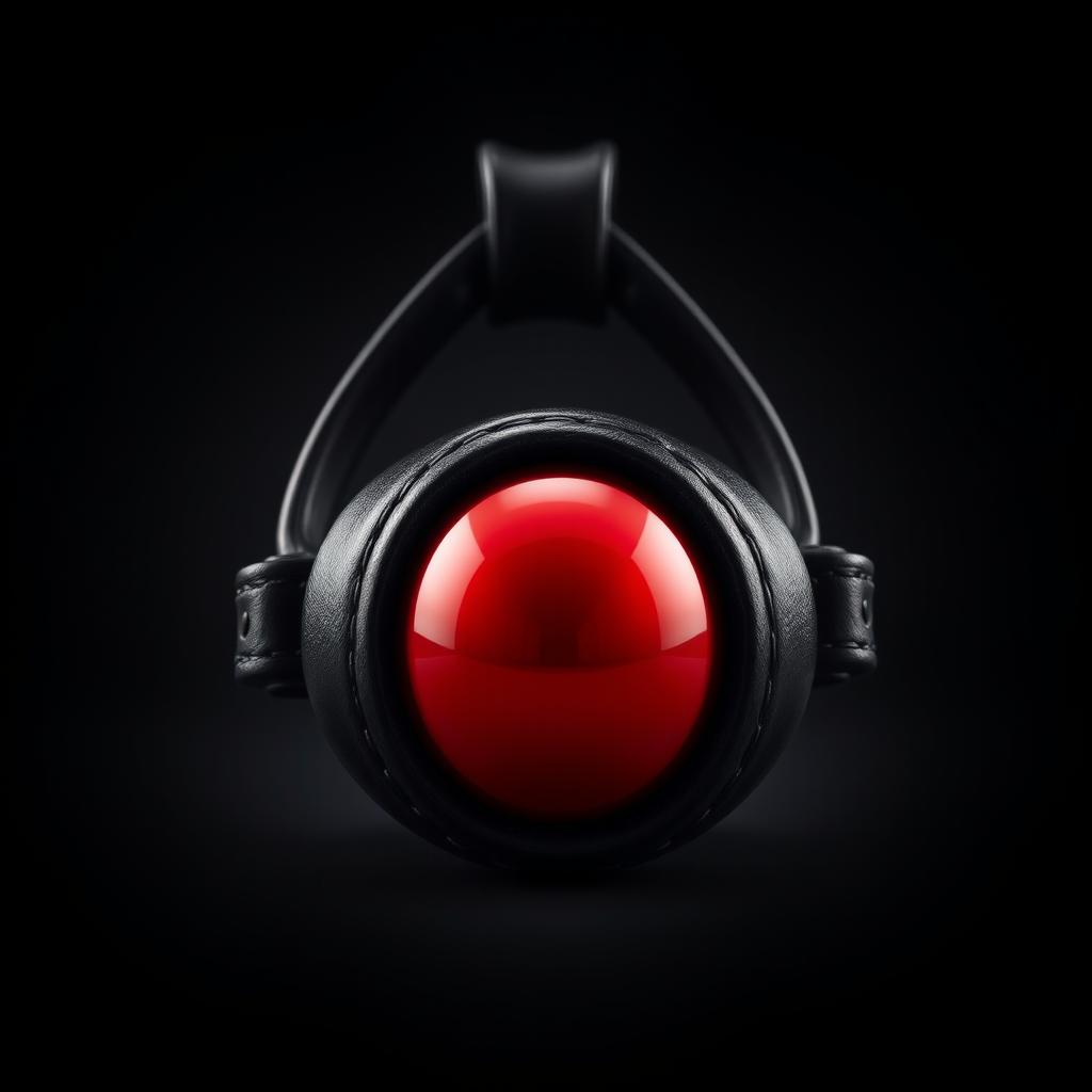 An artistic representation of a stylish ball gag, set against a contrasting background