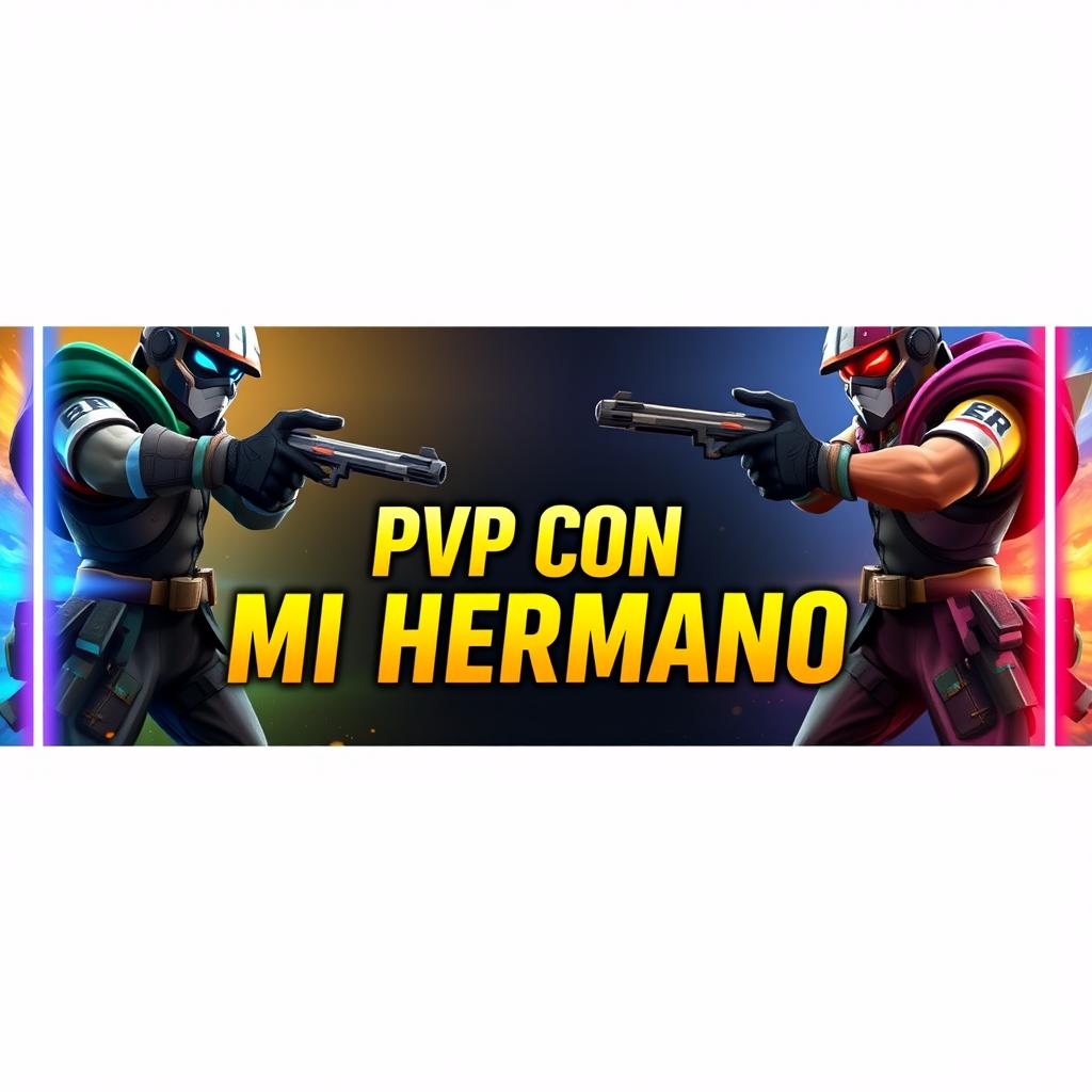 A captivating YouTube thumbnail featuring two game characters from REE FIRE, positioned on opposite sides of the banner, both pointing their weapons at each other