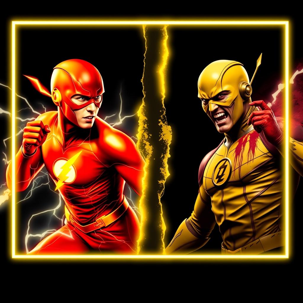 A dynamic YouTube thumbnail featuring The Flash and Reverse Flash