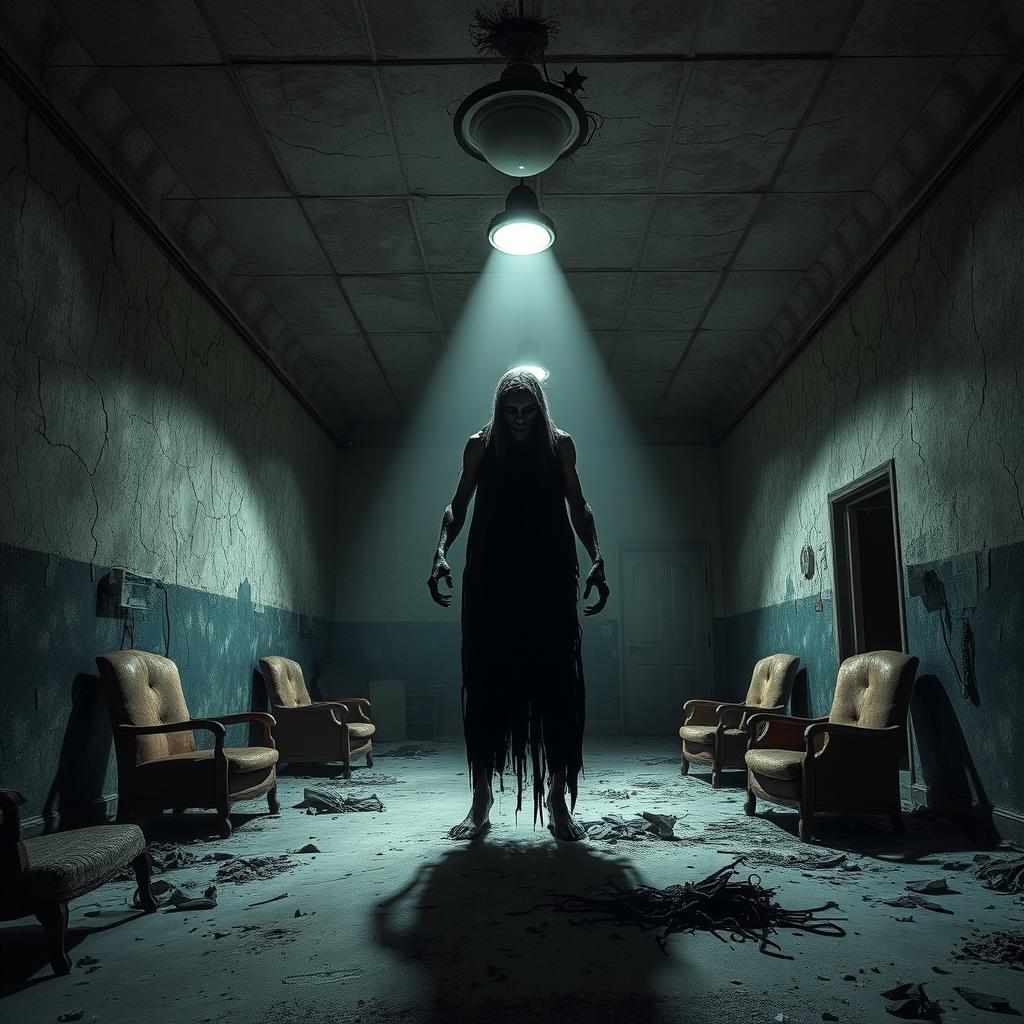 Inside an abandoned mental asylum, the environment is eerie and unsettling