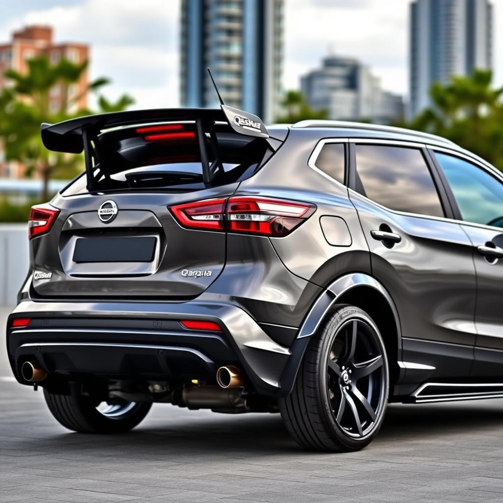 An eye-catching side and rear view of a Nissan Qashqai that has been extensively tuned for performance