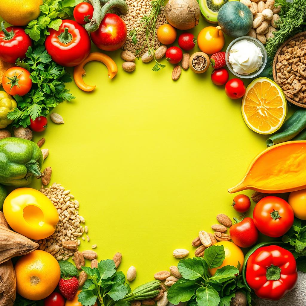 An A4-sized book cover background design for 'Healthy Dietary Therapies'