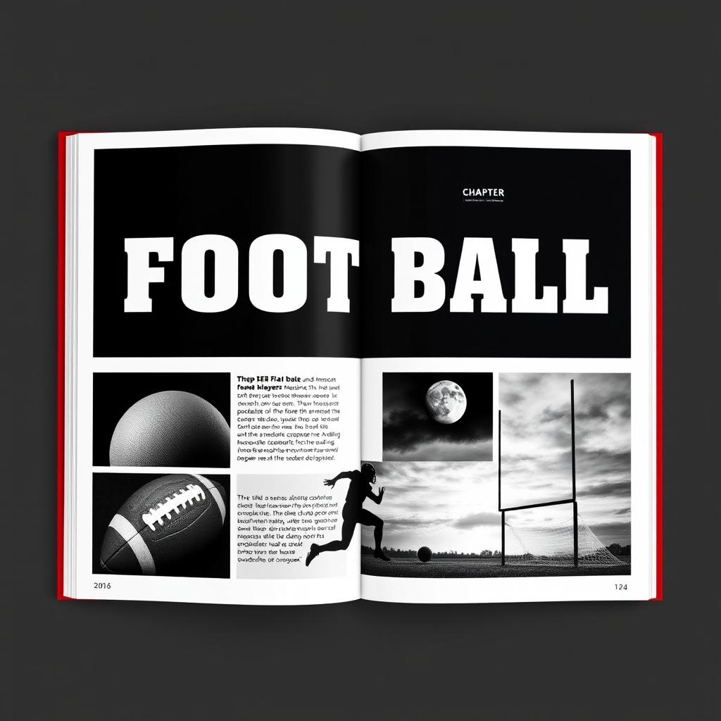 Stunning Black and White Book Layout for American Football Chapter