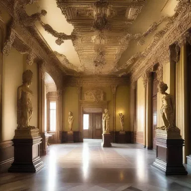 The mansion's luxurious interior was adorned with golden ankus sculptures.