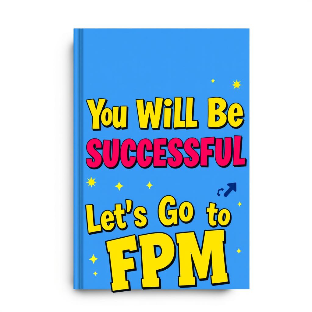A book cover design with a vibrant blue background