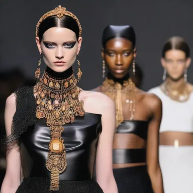 The avant-garde designer's runway show featured models accessorized with ankus-inspired jewelry.