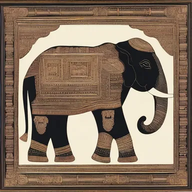 The painting depicted a majestic elephant adorned with an intricately detailed ankus.