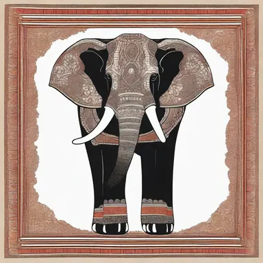 The painting depicted a majestic elephant adorned with an intricately detailed ankus.