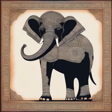 The painting depicted a majestic elephant adorned with an intricately detailed ankus.