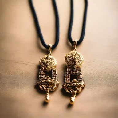 As a symbol of their love, the couple exchanged ankus-shaped pendants.
