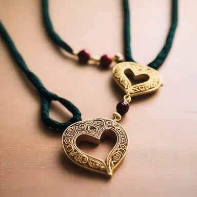 As a symbol of their love, the couple exchanged ankus-shaped pendants.