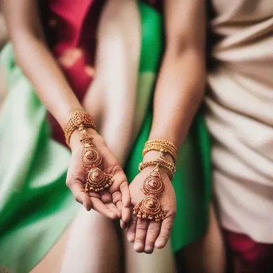 As a symbol of their love, the couple exchanged ankus-shaped pendants.
