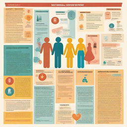 Generate a visually impactful poster in English language depicting the basic rights in a relationship, including symbols and text conveying key concepts like respect, equality, trust, communication, and freedom.