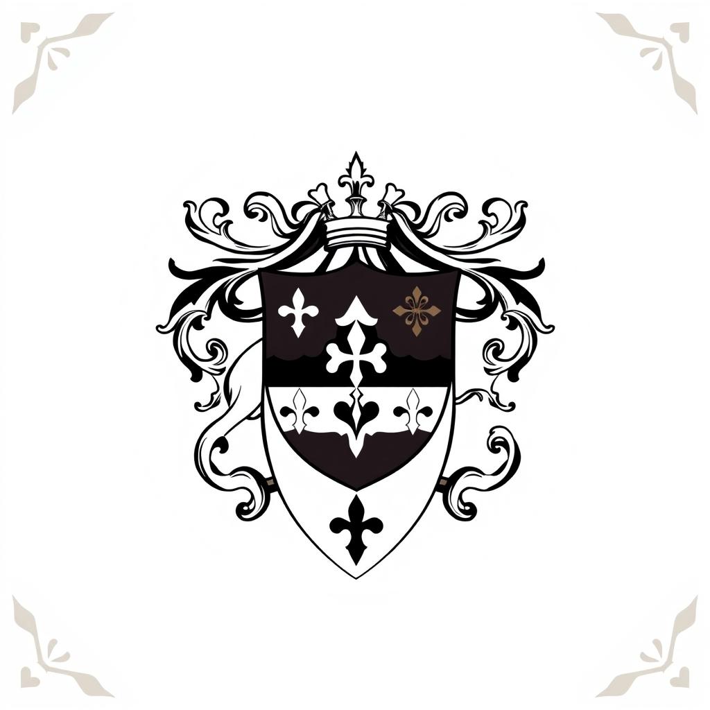 A family crest combining elements from the Daroch family shield and the Barends family shield