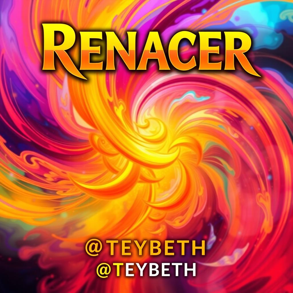 A vibrant and captivating album cover design featuring the title 'Renacer' at the top in bold, eye-catching letters that stand out against a dynamic background