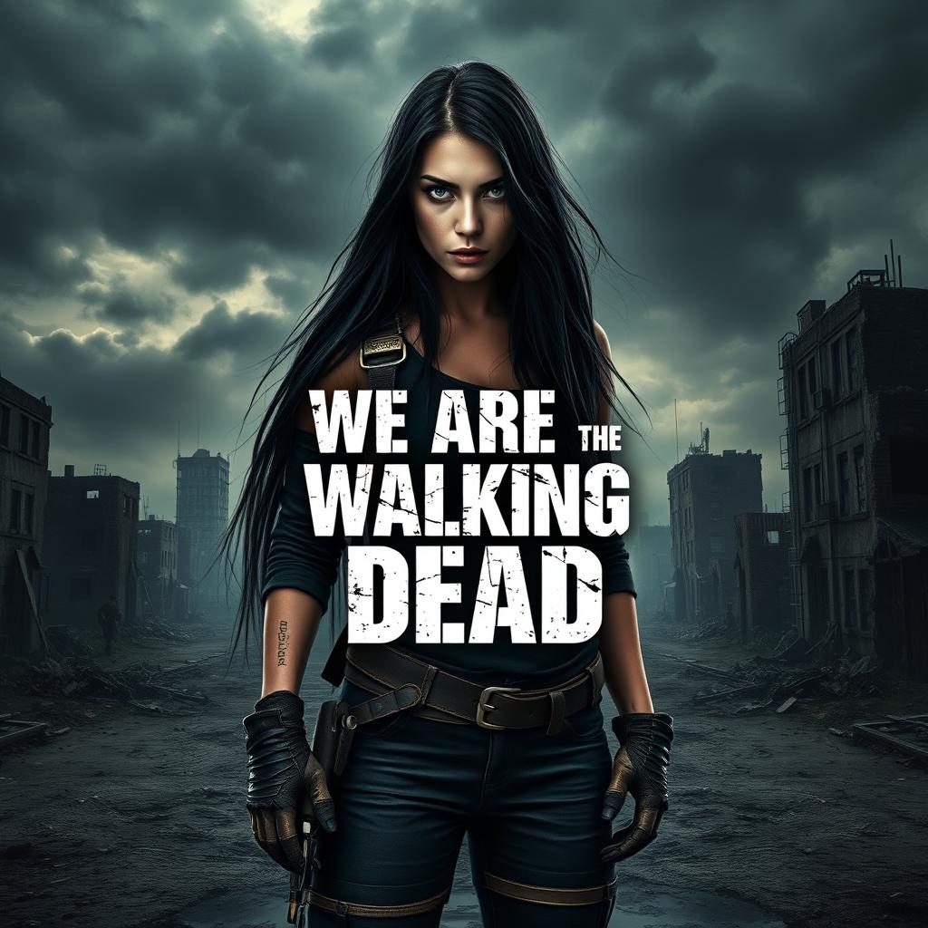 An intriguing book cover for a zombie apocalypse theme titled 'We Are The Walking Dead'