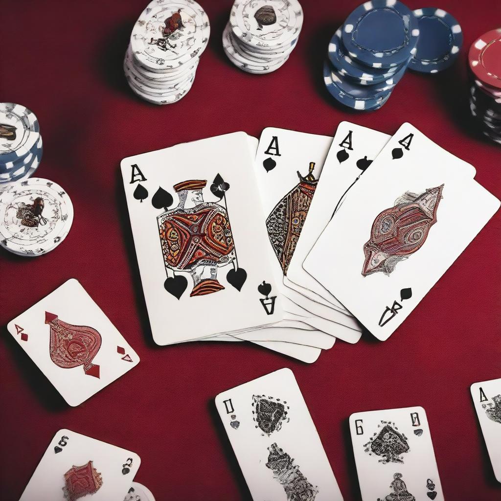 An image of three face-up playing cards on a poker table forming a memorable flop. The cards should consist of a 7 of spades, a 8 of clubs, and a 9 of diamonds, hinting towards a potential straight.