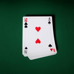 An image of three face-up playing cards on a poker table, forming an impactful flop. The cards are a 2 of hearts, a king of hearts, and a queen of hearts, making the start of a potential flush.