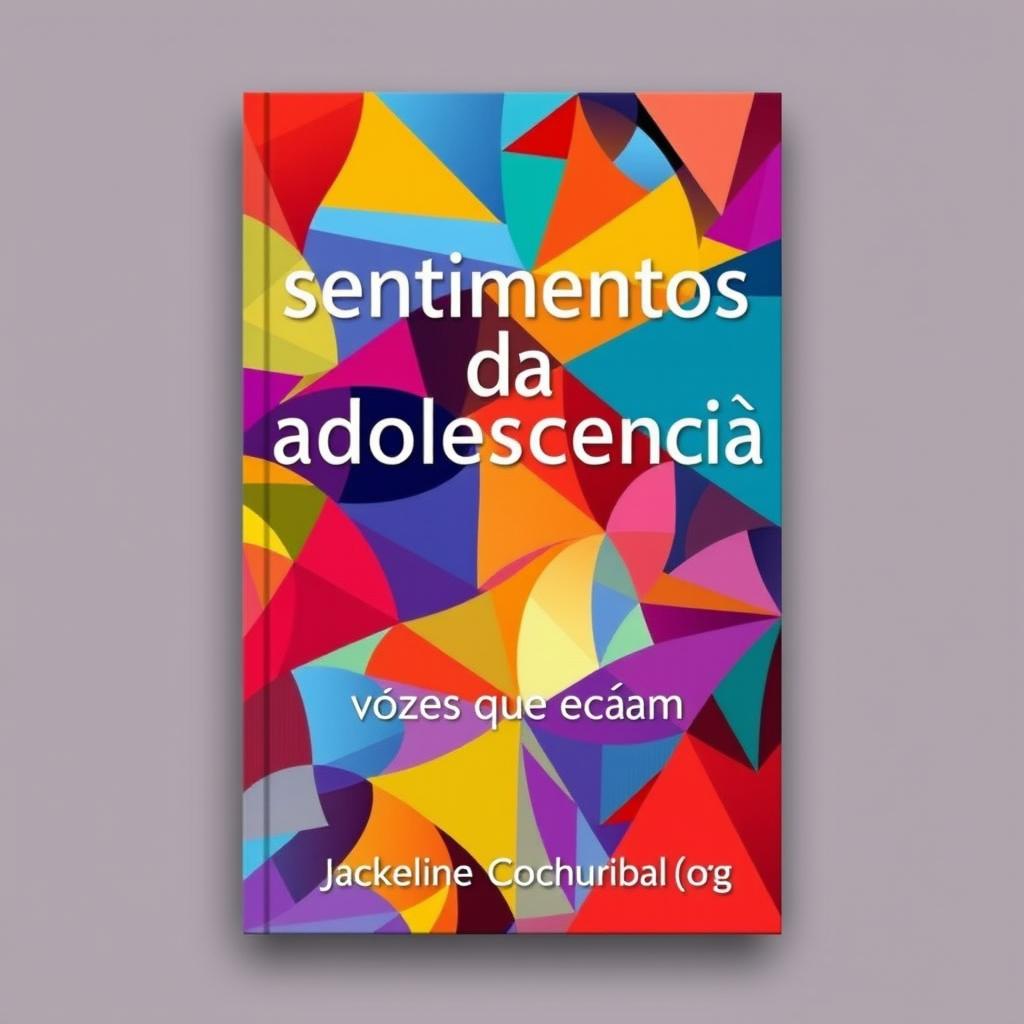 A captivating book cover featuring vibrant and dynamic geometric shapes in various colors, creating a sense of depth and movement