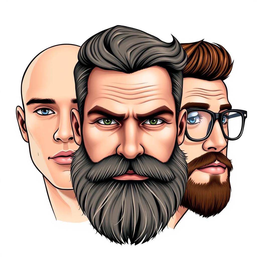 An image featuring three distinct male faces