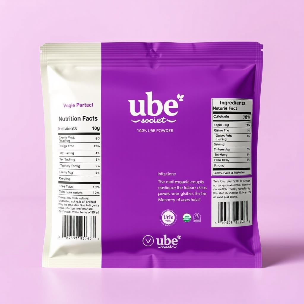 A beautifully designed package for 100g Ube Powder