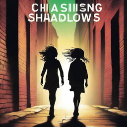 A captivating, high-quality book cover for 'Chasing Shadows'