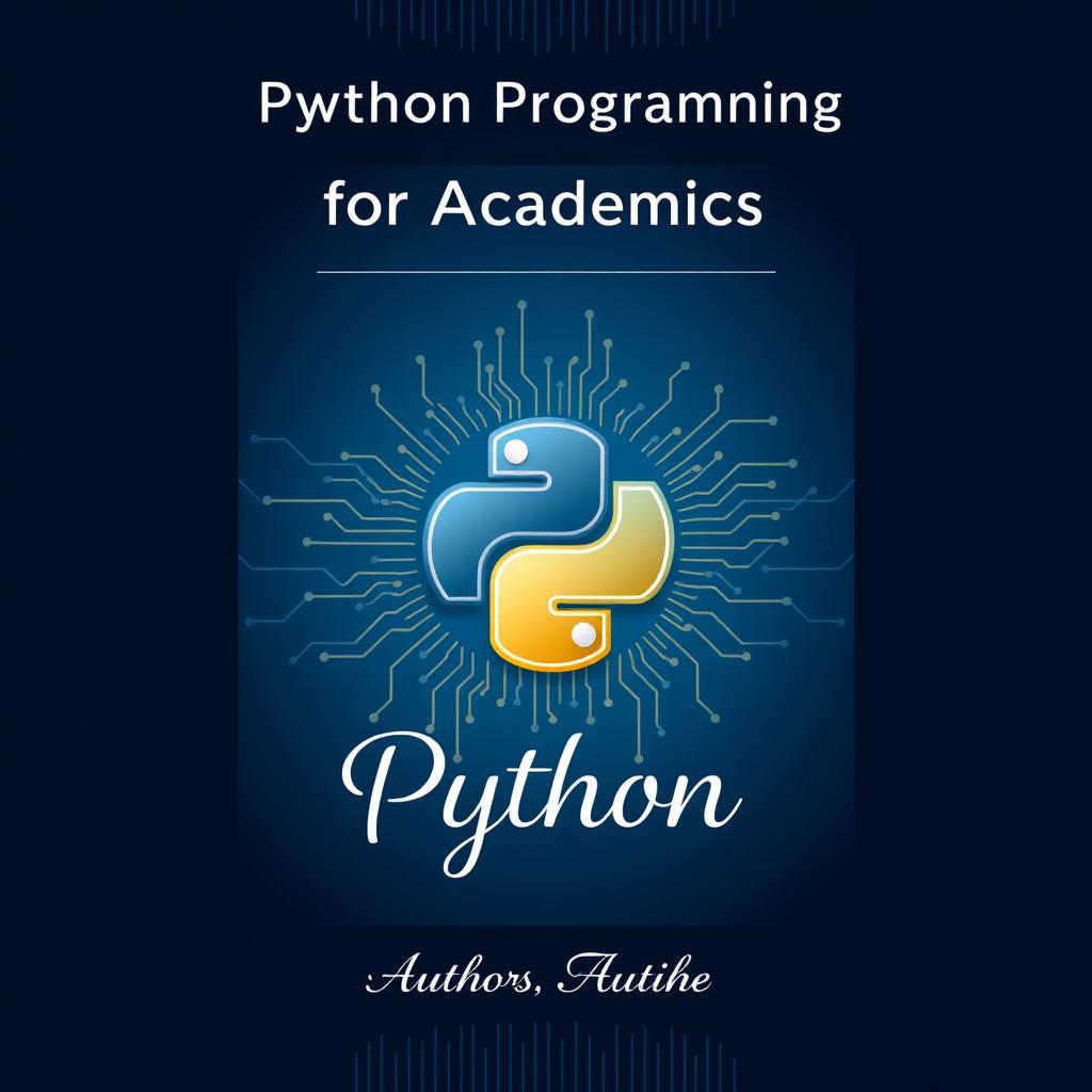 An elegant and modern book cover design for a Python programming textbook aimed at university students
