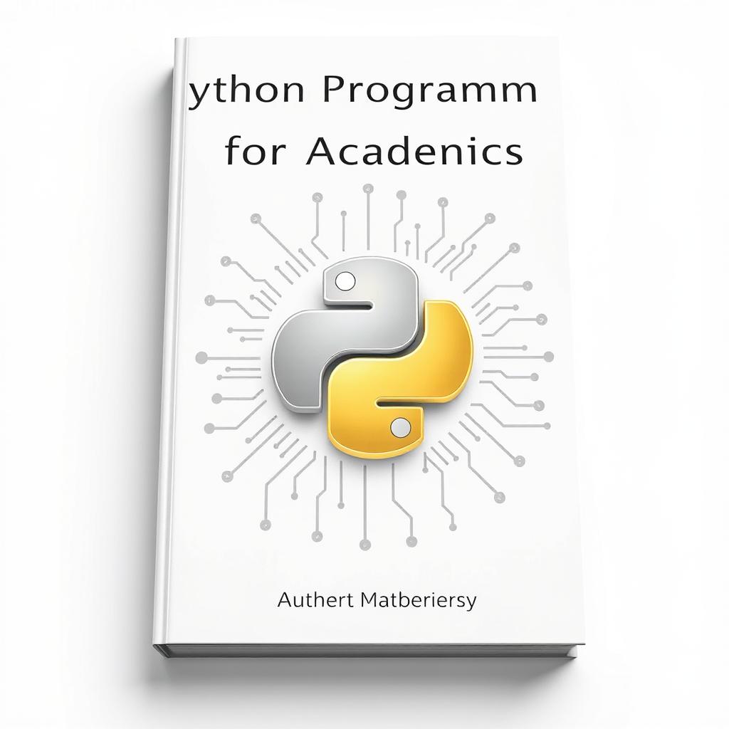 An elegant and modern book cover design for a Python programming textbook aimed at university students