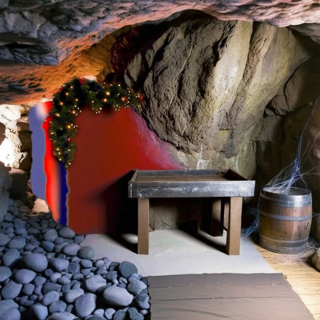 Room in cave modern rustic old