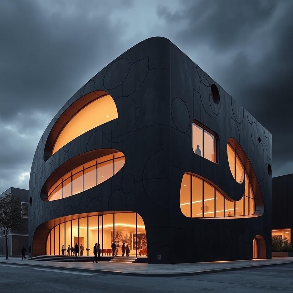 A captivating architectural concept for a museum inspired by Bahman Mohasses, designed to reflect his unique personality and artistic vision