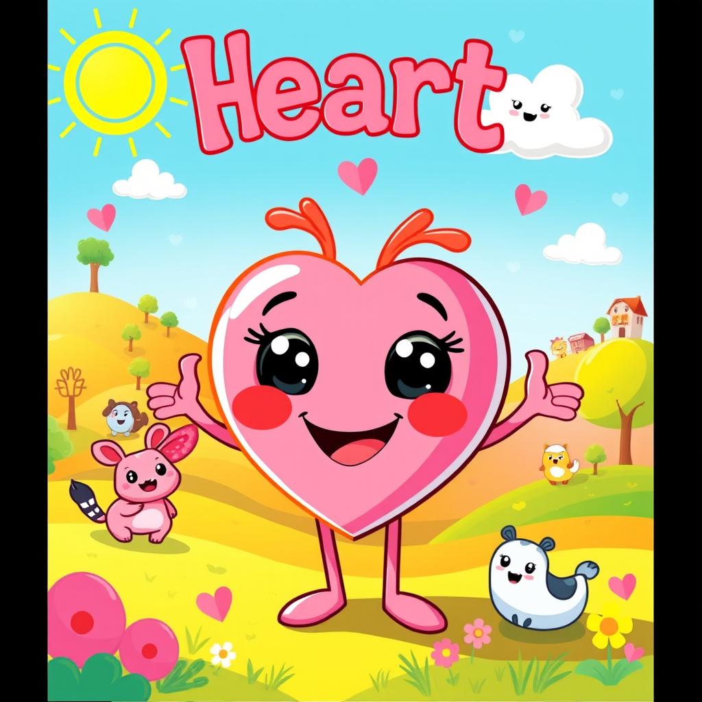 A colorful and vibrant illustration of a cartoon version of 'Heart'